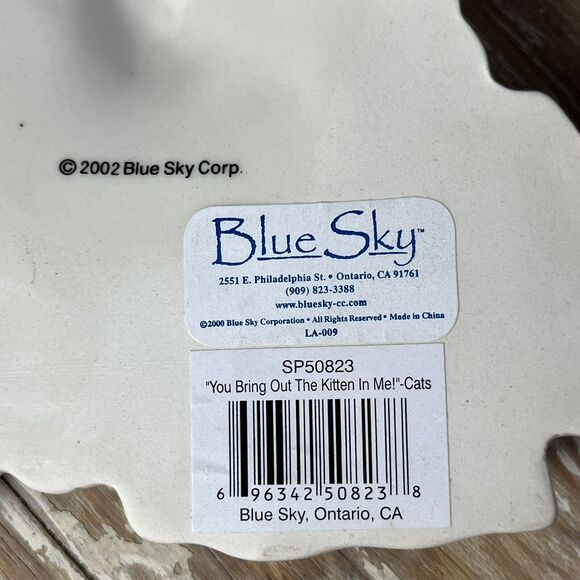 Vtg You Bring Out The Kitten In Me Blue Sky Ceramic Cat Wall Art Goldminc 2002 - Picture 6 of 16